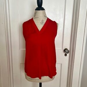 Vince Camuto Red Sleeveless V-Neck Blouse